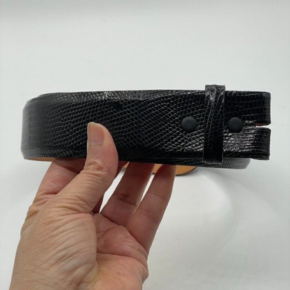 Clint Orms Genuine Black Java Lizard Belt Strap F… - image 2